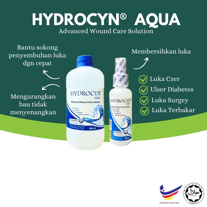 Hydrosyn Hydrocyn Aqua Advanced Wound Care Solution 100ml / 500ml (Ex - TikTok ...