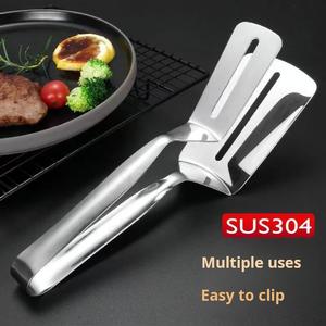 Thickened stainless steel steak clip flip fish frying spatula food clip frying fish spatula non-stick kitchen multi Functional Pancake
