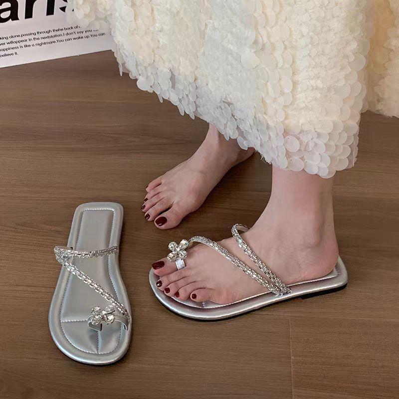 Product Introduction of Af Ready To Ship  Slip On Sandals Women's Fashion Strap Strap Small Flower Detel Comfort Foot 11