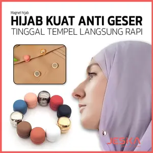 Penjepit hijab magnet jilbab stylish wanita bros kancing remaja anak ukuran kecil mini super kuat warna cantik aesthetic anti ribet magnetic tempel kekinian