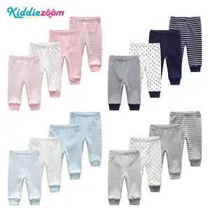 Kiddiezoom | Celana Bayi Baru Lahir | 4 PC  | Celana Bayi | Bawahan Piyama Bayi | 0-12 Bulan | 100% Kapas | Hadiah Untuk Bayi Baru Lahir