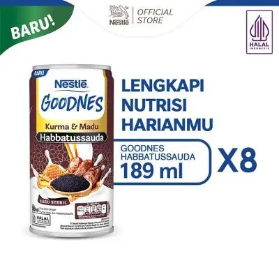 Susu Steril New Nestle Goodnes Kurma dan Madu Habbatussauda 189ml Milk Honey