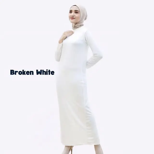 MANSET GAMIS LENGAN PANJANG BAHAN SPANDEK - DALAMAN KAFTAN - INNER DRESS TERUSAN LENGAN PANJANG 6