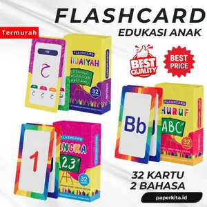 Flashcard Anak Mainan Edukasi Kartu Pintar Belajar Membaca Menulis Huruf Angka Hijaiyah Isi 32 pcs