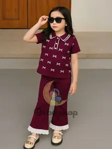 Setelan One Set Anak Perempuan Model Terbaru ukuran 1-10 tahun Motif pita banyak pilihan warna