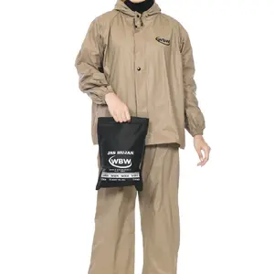 WBW Jas Hujan Pria  Wanita Setelan Baju Celana Anti Rembes Bahan Tebal Elastis