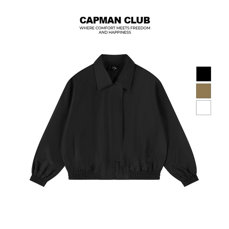 Áo khoác nam phom Boxy BUCATI dáng ngắn CAPMAN CLUB, chất vải dù hàn, phom rộng thiết kế đơn giản mặc layer siêu đẹp