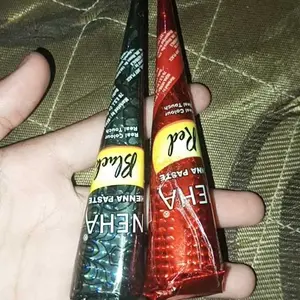 NEHA Henna Paste Warna Merah Maroon Cherry Coklat Gelap Hitam Real Colour Real Touch