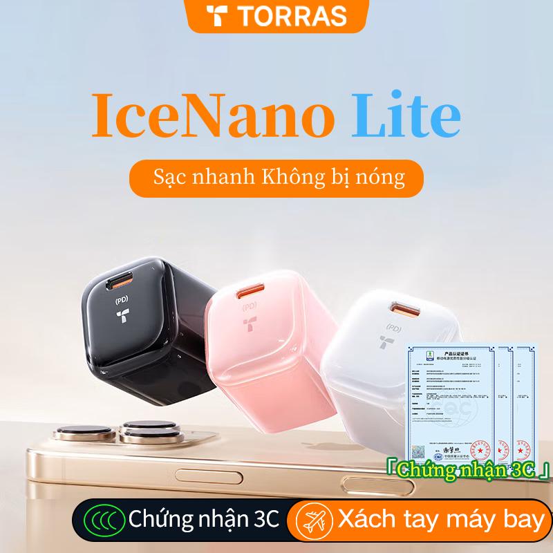 【Chứng nhận 3C Cục sạc nhanh, TORRAS IceNano Lite, dùng cho iPhone và Android, PD, Nhỏ gọn, Cầm tay không nóng, Sản xuất tại Việt Nam