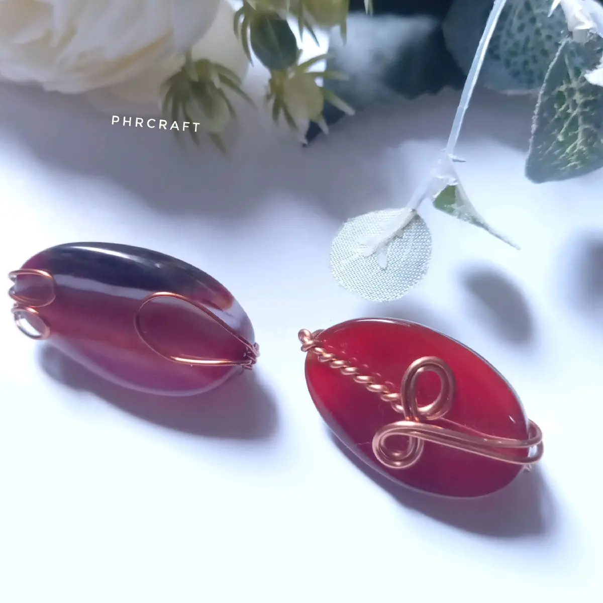 Bros Hijab Kawat Tembaga Merah Oval