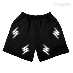 Luxurious - Boxer Reflektif Nyala Kilat Hitam Boardshort | Celana Pendek