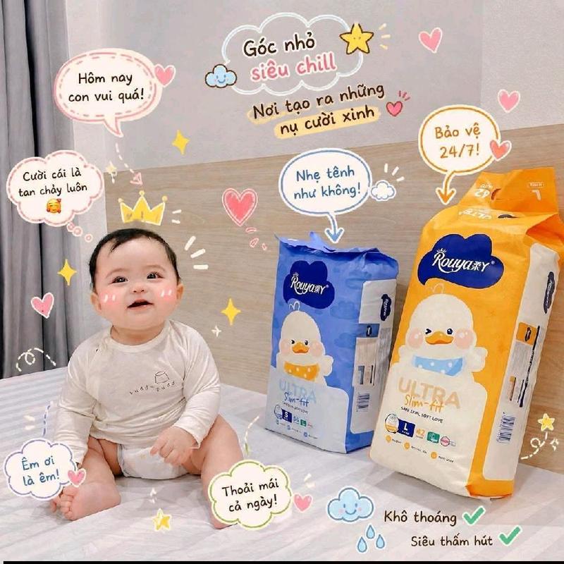 Bỉm Rouya Ultra bỉm mềm mại thoáng khí chống tràn, đủ size
