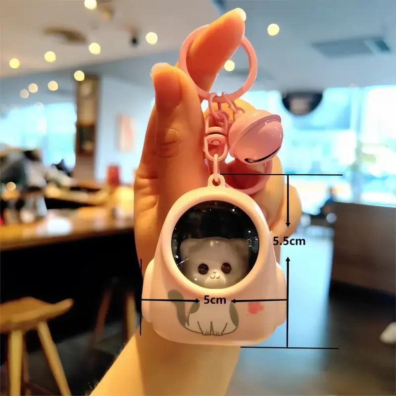 【Versi I Love You】Gantungan Kunci Backpack Cat Astronot Cute Karakter Keychain With Night Lamp Multifungsi Led 7