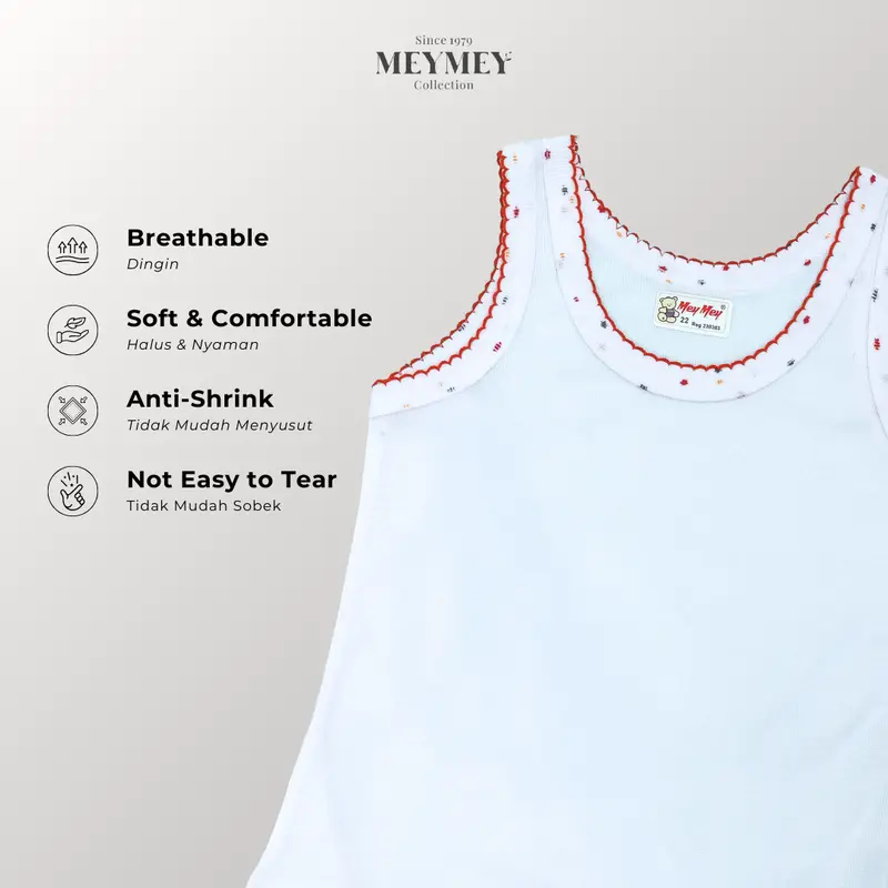 Mey Mey Kaos Dalam Singlet Anak Salur Motif Bintang 1