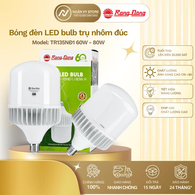 Bóng đèn LED BULB Rạng Đông - Nhôm đúc - Công suất 60W - 80W
