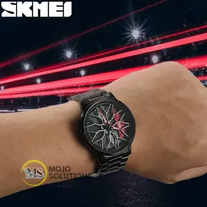 [CUCI GUDANG] SKMEI Jam Tangan Pria Analog Rolling Car Wheel Waterproof - 1990D
