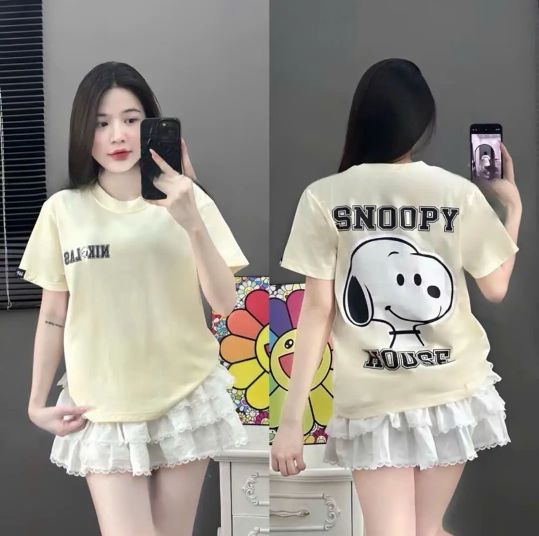 Áo Thun Nam Nữ SNOOPY HOUSE, Áo Phông Unisex From Rộng Top Cổ Tròn Women