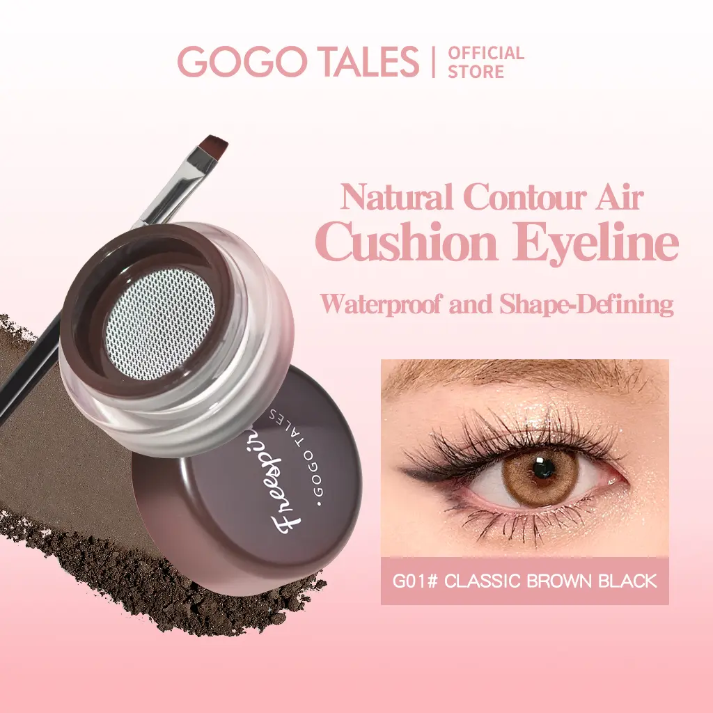 [BPOM]GOGO TALES Tahan Air Cushion Eyeliner Gel Waterproof Pensil Black Pewarna Matte Makeup Lasting GT655