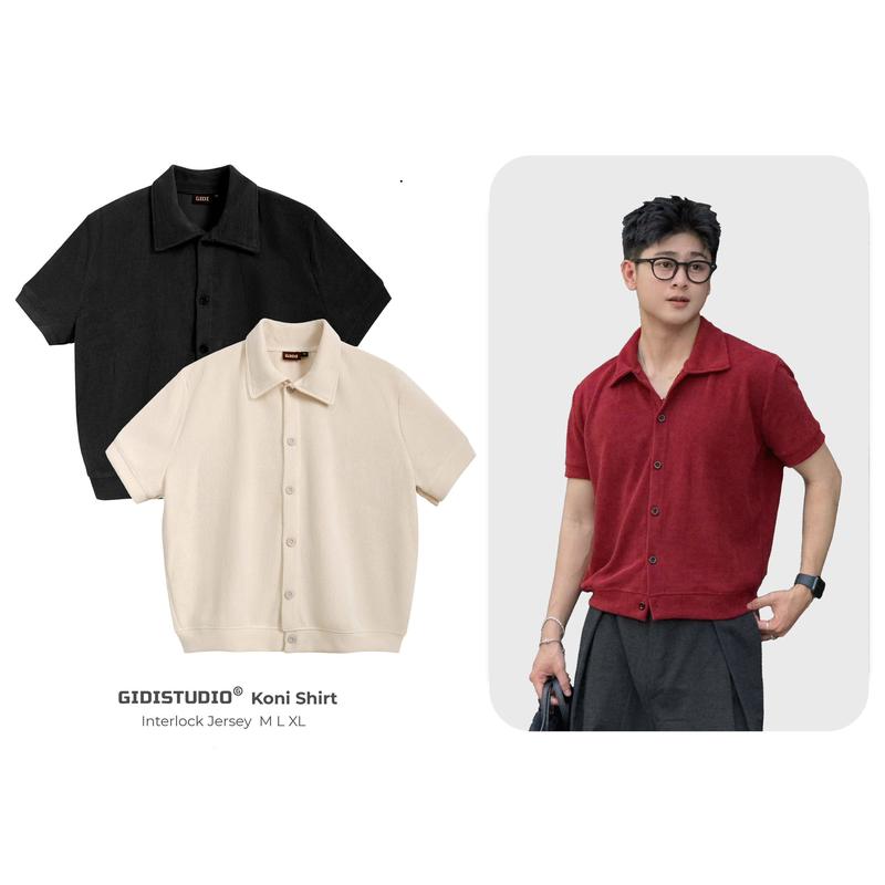 GIDISTUDIO Áo Polo Len KONI Form Boxy Nam Nữ Unisex Thời Trang Thanh Lịch Trẻ Trung Local Brand - Áo Polo Tay Ngắn Vải Len Cao Cấp Phong Cách Ulzzang - GIDI