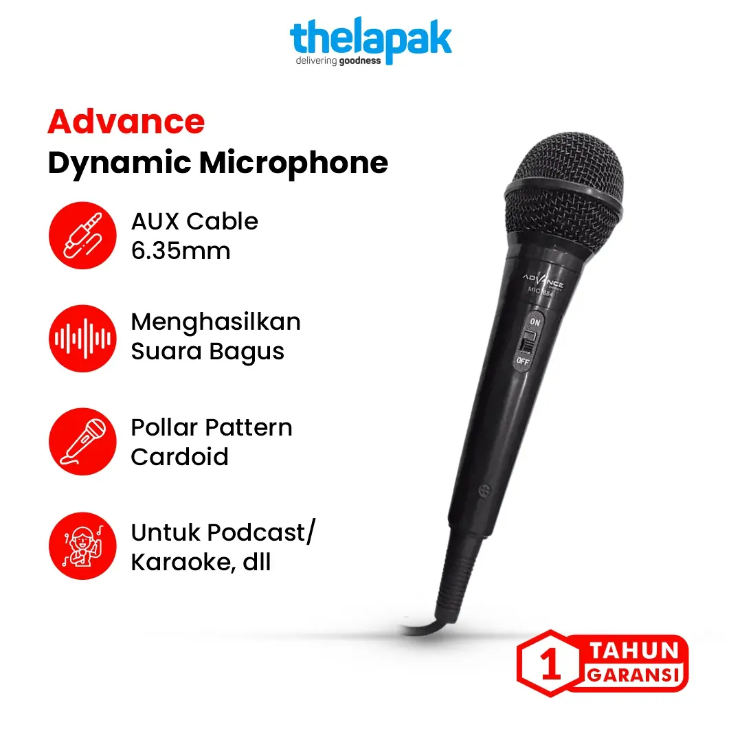 Advance M884 Microphone | 1.8M | Audio AUX 6.35mm
