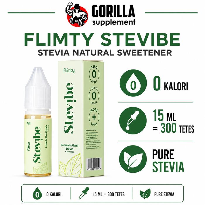 Gambar Stevibe by Flimty - Pemanis Alami Stevia - 15 ml - 15 ML dari Gorilla Supplement Kab. Bandung Tokopedia