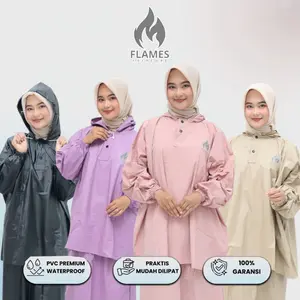 JAS HUJAN RAINCOAT MODEL HOODIE SETELAN ROK,  BAHAN PREMIUM LENTUR ELASTIS ANTI REMBES