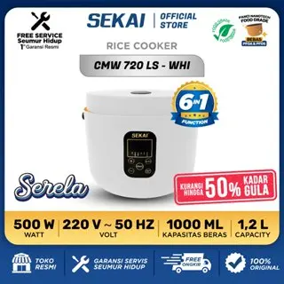 SEKAI Rice Cooker Low Carbo Rice Cooker Digital Penanak Nasi Magic Com 1.2 L- CMW 720 LS 1