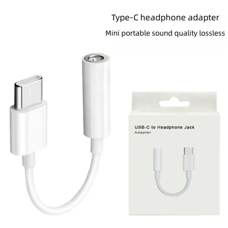 Bộ chuyển đổi giắc cắm tai nghe loại C sang 3,5 mm, chuyển đổi tai nghe điện thoại di động loại C sang 3,5, thích hợp cho cáp bộ chuyển đổi âm thanh Android 3