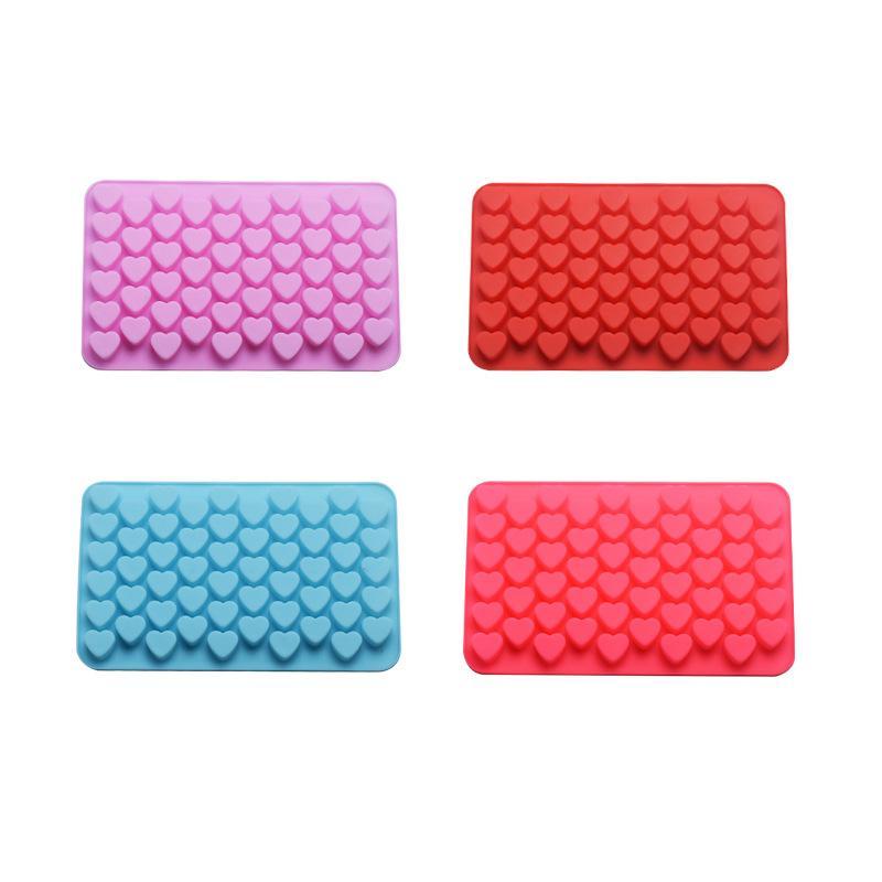 Khuôn Nướng Bánh, Khuôn Nến Chống Dính, Khuôn Kẹo Mềm Kẹo Mềm, 55 Ngăn, Làm Bằng Silicon, Cấp Thực Phẩm, Hình Trái Tim Nhỏ, Thích Hợp Để Làm Bánh 4