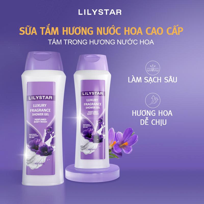 LILYSTAR Sữa Tắm Hương Nước Hoa Lilystar - Mùi Hương Tinh Tế Dưỡng Ẩm & Làm Sạch Sâu Phù Hợp Mọi Loại Da Giúp Da Mềm Mịn Thơm Mát Cả Ngày