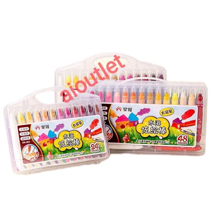 Silky Crayon Grasp Mata Besar / Sedang / Kecil 48 warna Crayonnya Para Juara 1