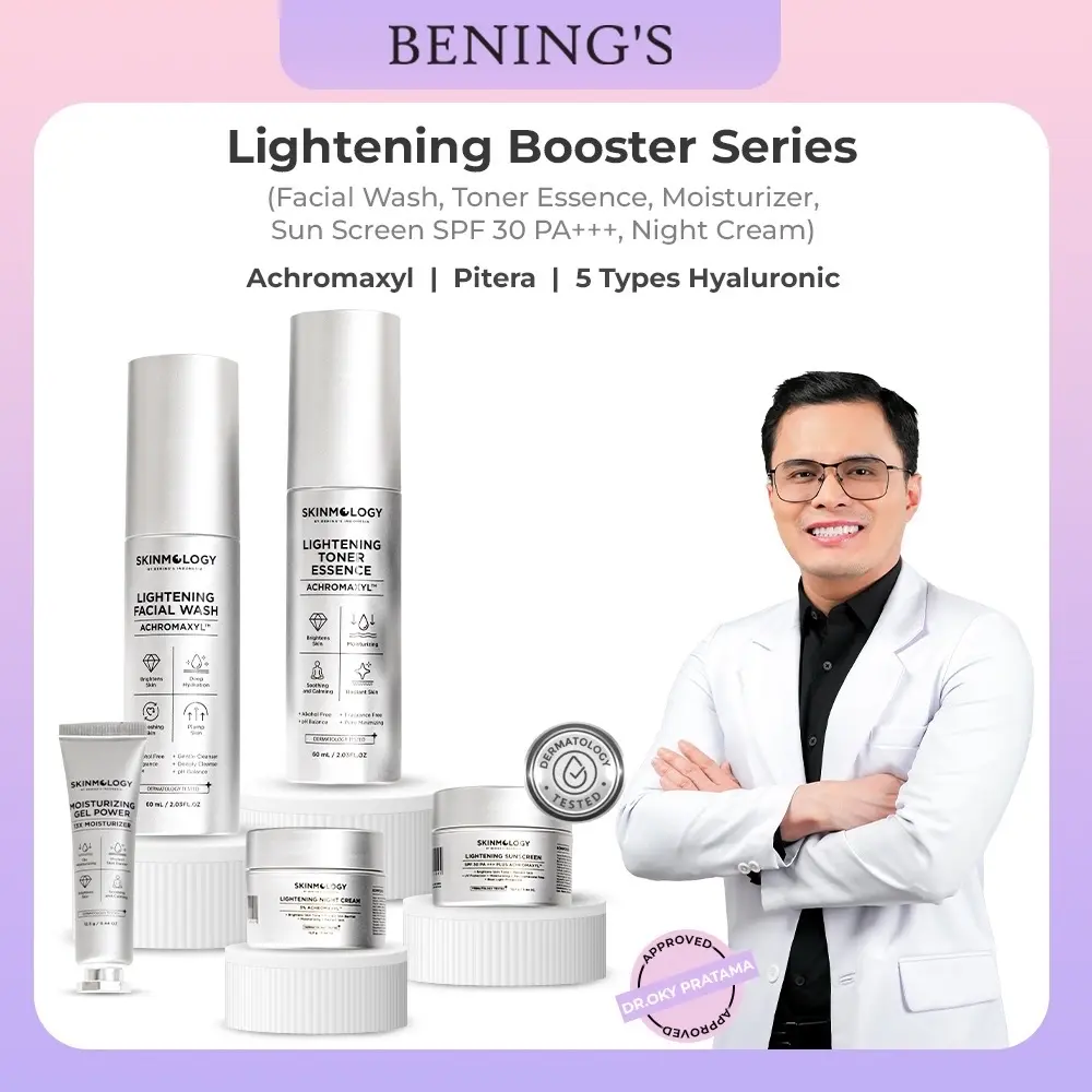￼NEW PRODUCT By Bening's Indonesia Skinmology Lightening Booster Series Exclusive Mencerahkan Mengatasi Flek Hitam Melembapkan Kulit Mengatasi Kulit Kusam