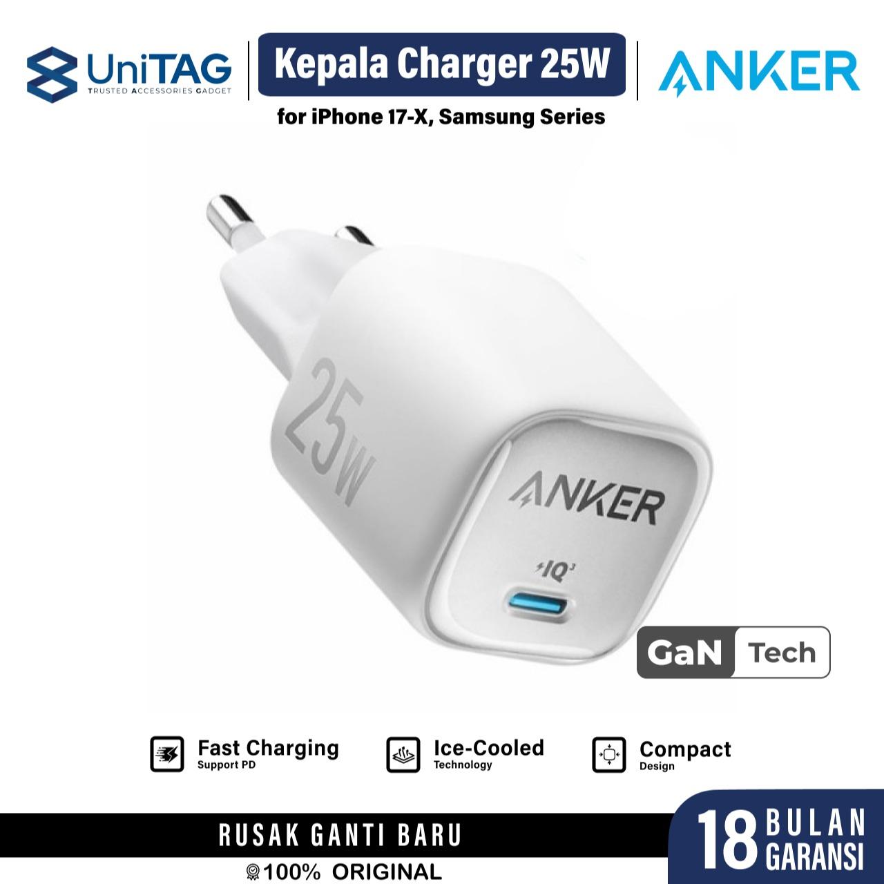 Anker Wall Charger 1C 25W GAN Zolo - White A2347L21