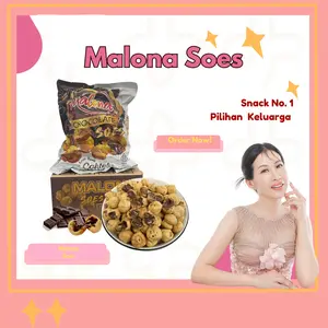 COD Halal Soes Coklat Cokelat/strawberry / mix rasa/halal Kue Sus Kering Isi soes coklat lumer 1 kg （Cemilan keluarga, cocok untuk dewasa dan anak-anak） Chocolate Food Makanan Snack Manis soes cokelat 1 kue soes coklat Toples Biskuit