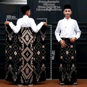 Sarung Batik Anak Sd Smp Remaja Tanggung Santri Santriwati Rayon Premium Adem Lembut Muslim Hitam Balimon Aceh