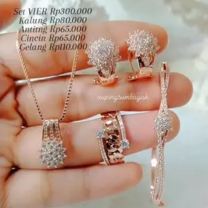 set lapismas replikkka berliaan rose. set vier SV221a. set titanium rodhium xuping lapismas