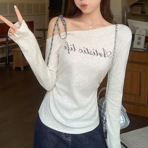 Women's Plaid Binding Long Sleeve Top, Fall Season Print Ruched Slim Fit Inner Layer Shirt, Stylish Casual Wear for Women 3677# Womenswear