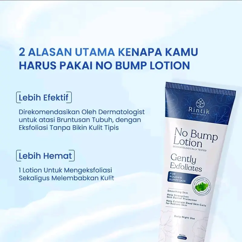Rintik Skincare - No Bump Lotion / Lotion Tubuh Kulit Bruntusan , Jerawat Punggung Mencerahkan Kulit Efektif 1