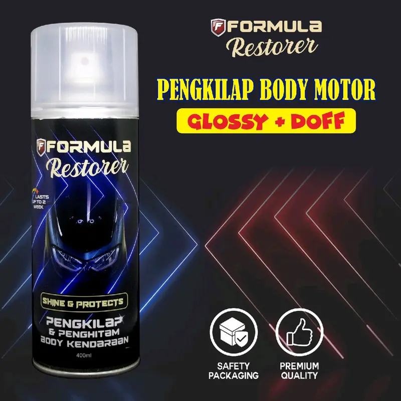 Formula Restorer Pengkilap & Penghitam Body Motor - Perlindungan & Kilap Tahan Lama dengan Silicone Premium & Efeek Hydrophobic - Baret Kendaraan 4
