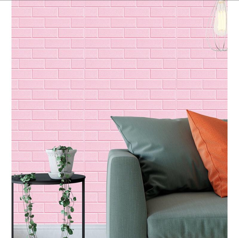Wallpaper dinding 3D Foam WallFoam Sticker dinding motif serat kulit Premium Putih 6