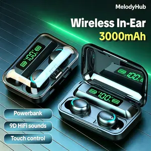 [COD]F9 TWS Bluetooth 5.3 Earphone, LED Display, 3000mAh Large Capacity Charging Case, Touch Control, Waterproof HiFi Bass For Android iOS