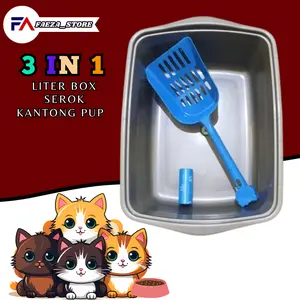 PAKET LITER BOX KUCING SEKOP DAN KANTONG PUP 3 IN 1 FAEZA_STORE