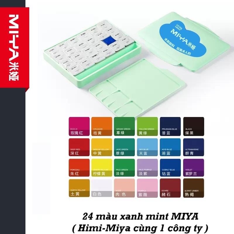 Màu Gouache MIYA HiMi dạng thạch bộ 18 24 mầu Lalunavn - B76