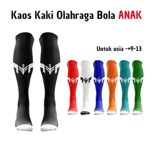 Kaos Kaki Bola Futsal Anak SD SMP Merah Panjang Sebetis Motif STAR Olahraga