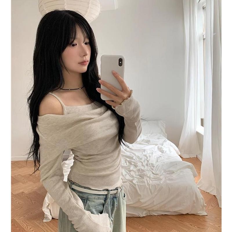 Áo Thun Nữ Trễ Vai Khâu Dài Tay, Hàng Mới Về Mùa Thu, 251016 | BigBuy360 - bigbuy360.vn