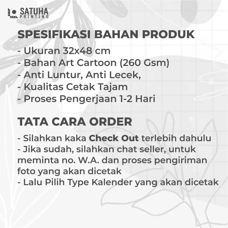 KALENDER CUSTOM SUKA-SUKA MURAH 12 BULAN BAHAN TEBAL 8