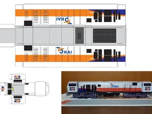 Stiker pola Kertas papercraft Kereta api Indonesia KAI CC206 DIY kerajinan tangan mainan