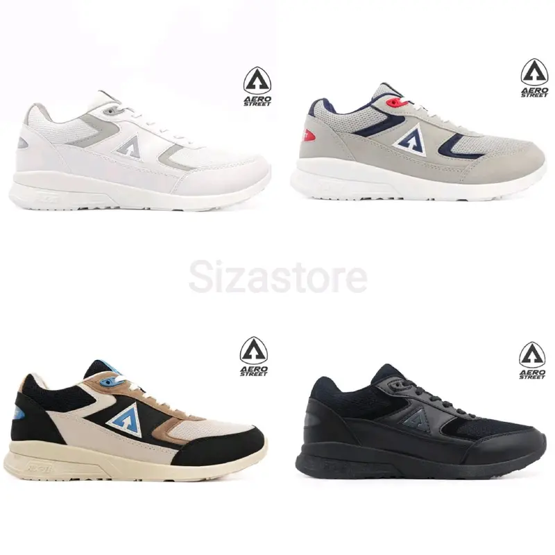 [Original] Sepatu Aerostreet 37-44 Osaka Series Krem / Putih / Abu Abu / Hitam - Sneakers Sport Pria Wanita Shoes 0