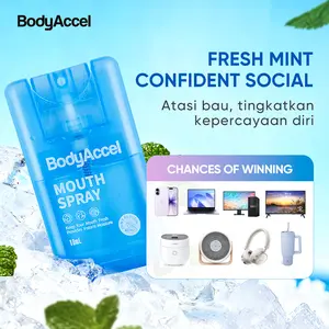 【bpom】Bodyaccel Mouth Spray - Bebas alkohol dan zat berbahaya, cocok untuk semua orang - Nyaman untuk dibawa dan dibersihkan kapan saja - Terbuat dari bahan alami