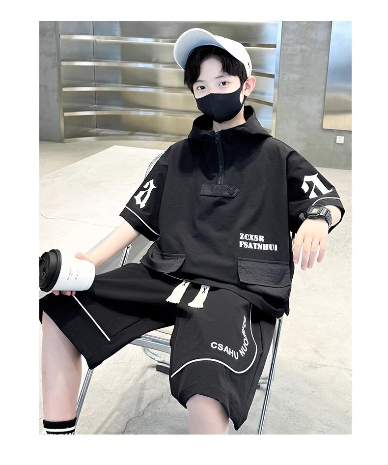 Product Introduction of Set Đồ Trẻ Em Cá Tính 2025 - Áo Hoodie Tay Ngắn + Quần Short Form Rộng | Size 120-180 20